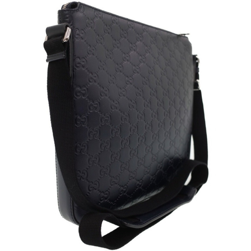 Gucci Messenger ssima Black Signature Leather Bag Crossbody
